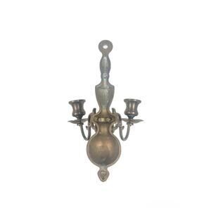 Vintage HB Solid Brass Double Arm Wall Sconce Taper Candle Holder
